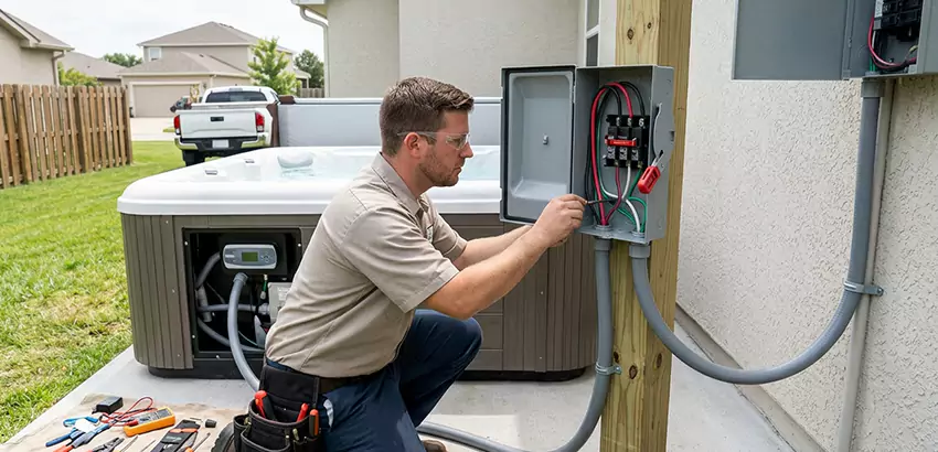 Outdoor Hot Tub Electrical Installation in Highland City
